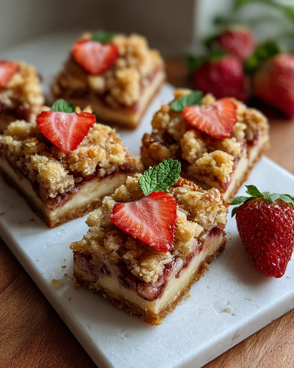 Irresistible Strawberry Cream Cheese Crumble Bars: A Family Favorite!