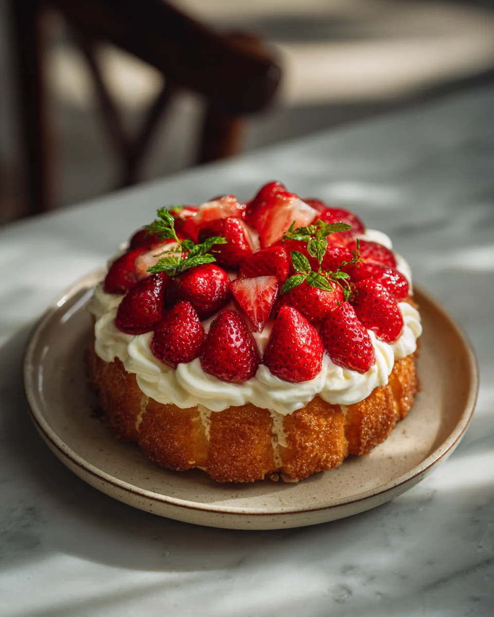Strawberry Honey Butter Biscuit Cake