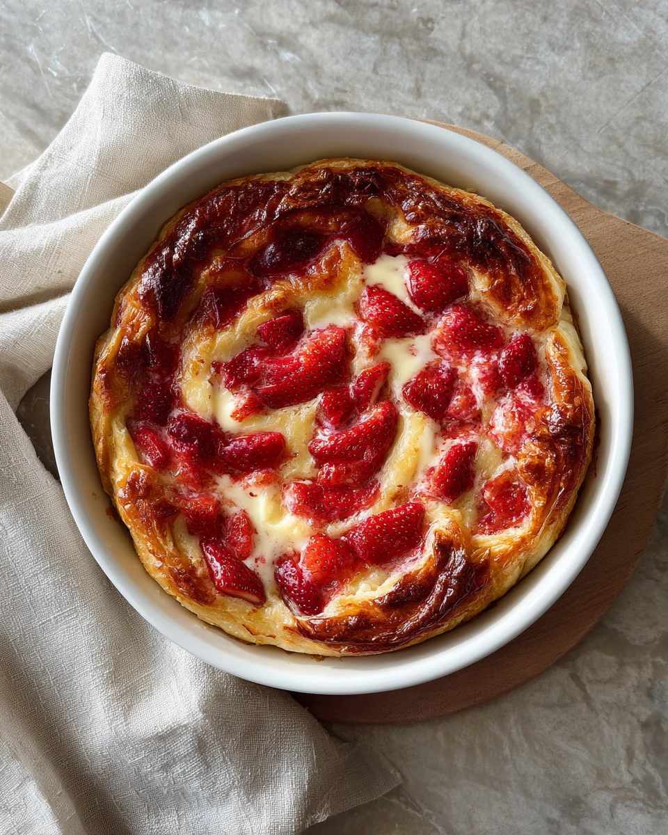Strawberry Vanilla Custard Danish Bake