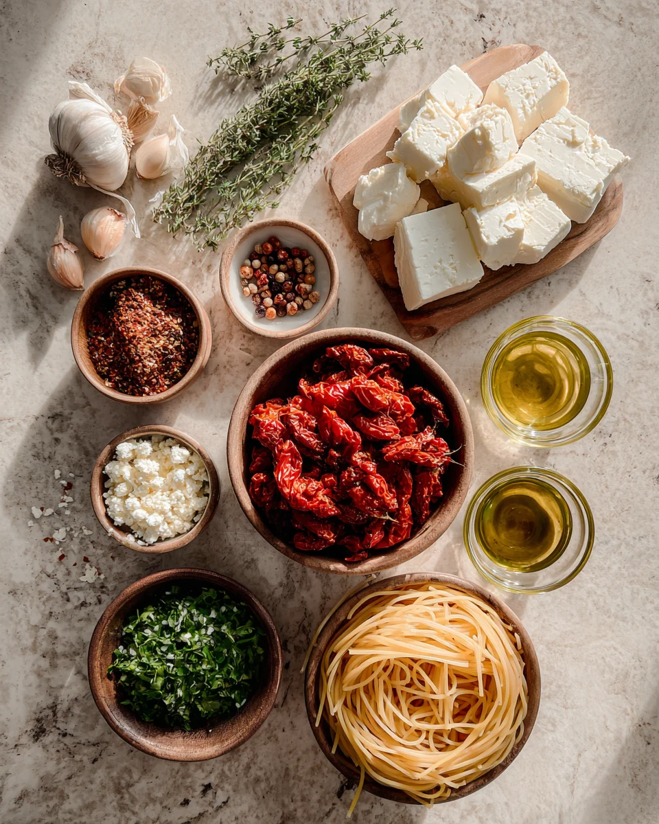 Sun Dried Tomato Feta Spaghetti