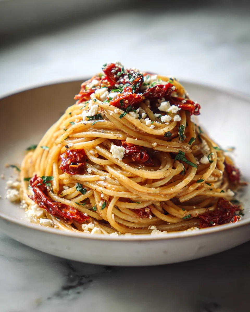 Sun Dried Tomato Feta Spaghetti