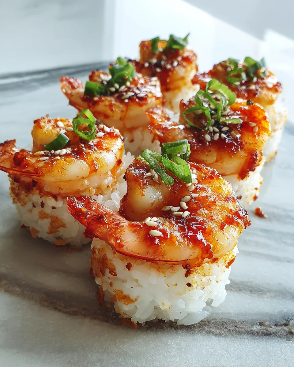 Sweet Chili Shrimp Sushi Cups