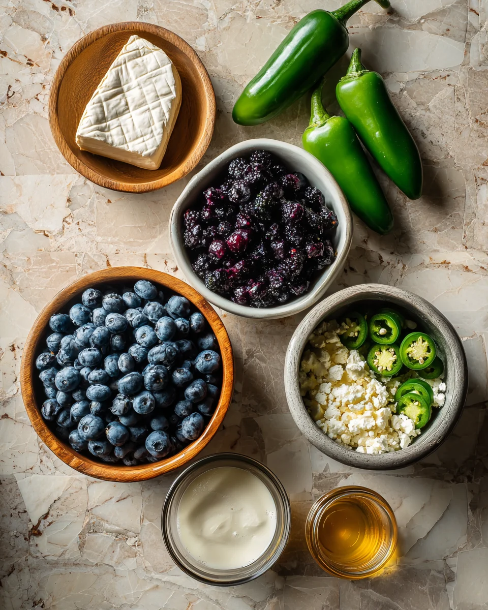 Sweet and Spicy Blueberry Brie Jalapeño Poppers