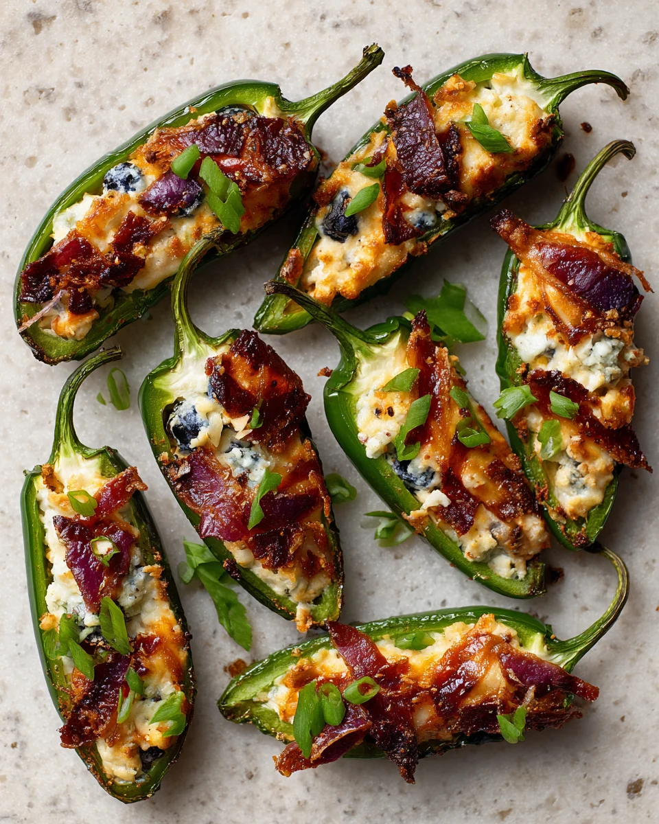 Sweet and Spicy Blueberry Brie Jalapeño Poppers