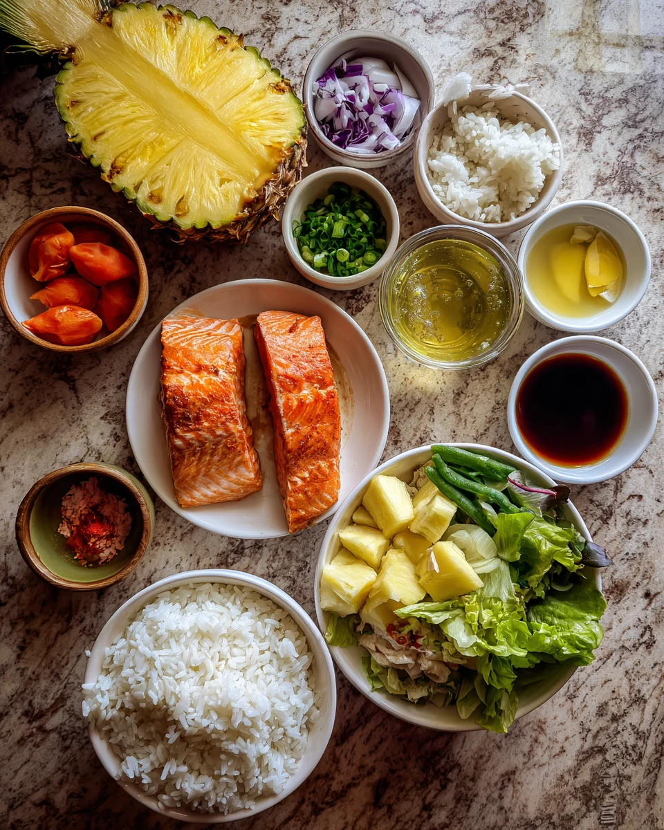 Teriyaki Salmon Pineapple Bowls