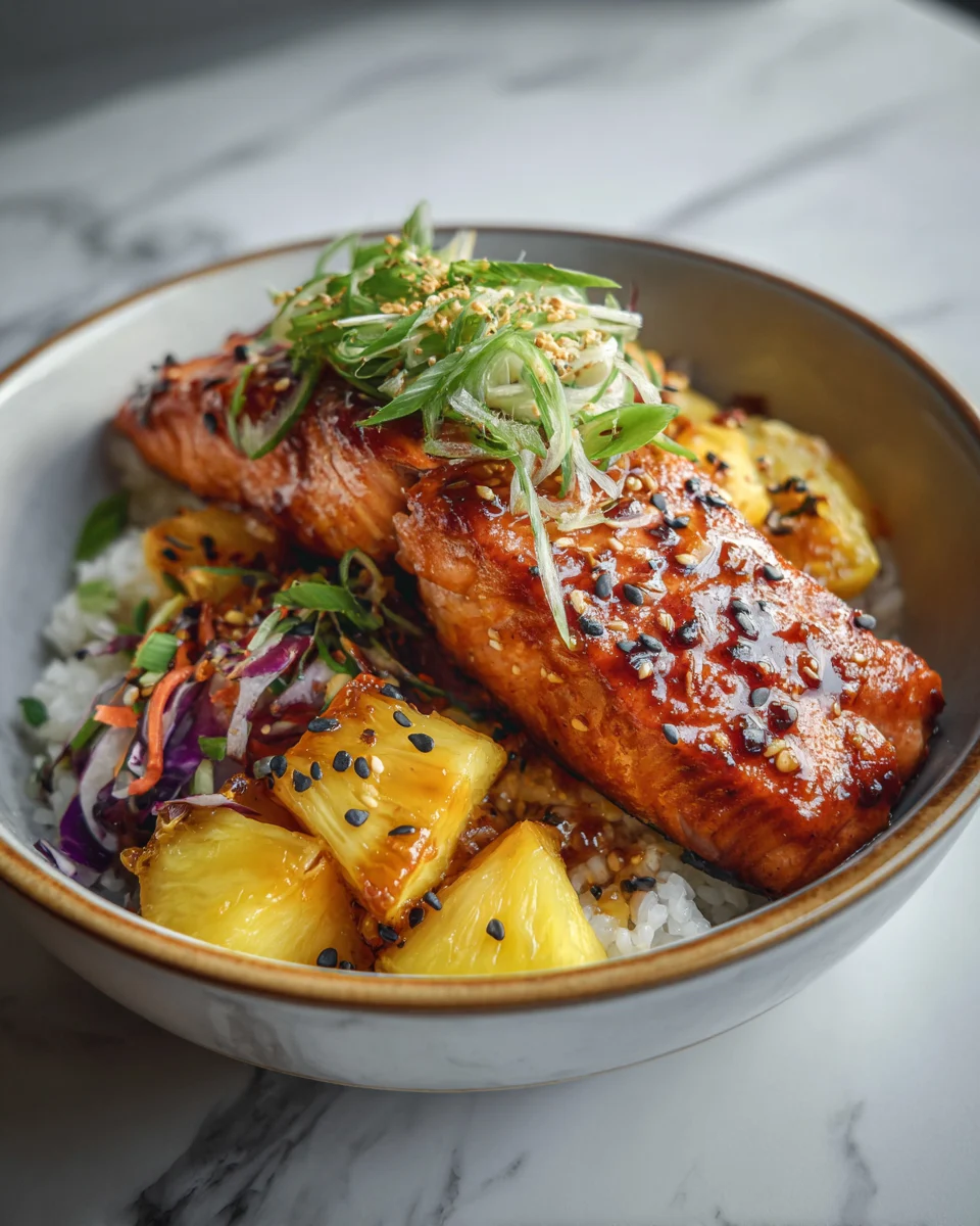 Teriyaki Salmon Pineapple Bowls
