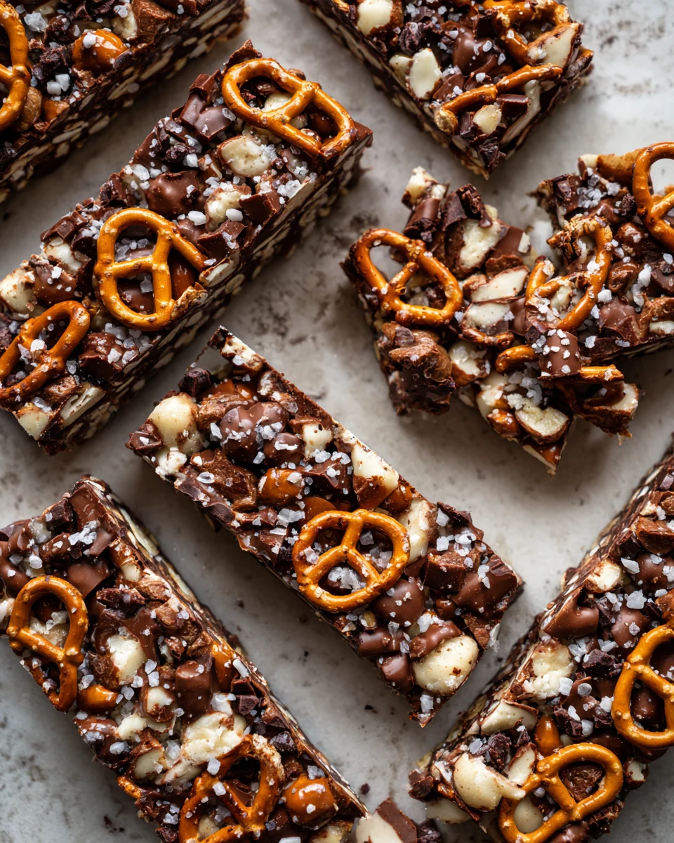 Toffee Pretzel Chocolate Crunch Bars