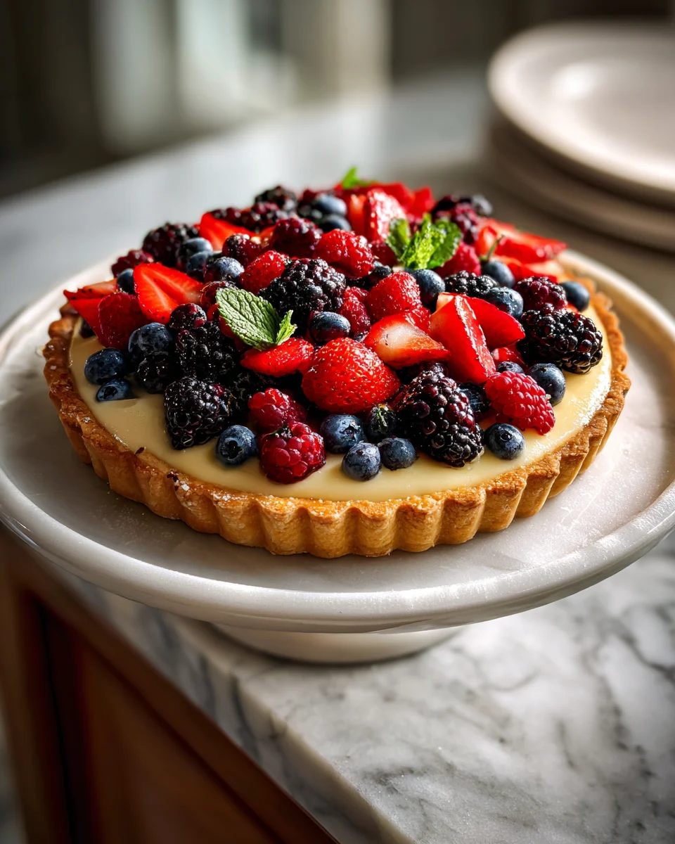 Vanilla Bean Berry Cream Tart
