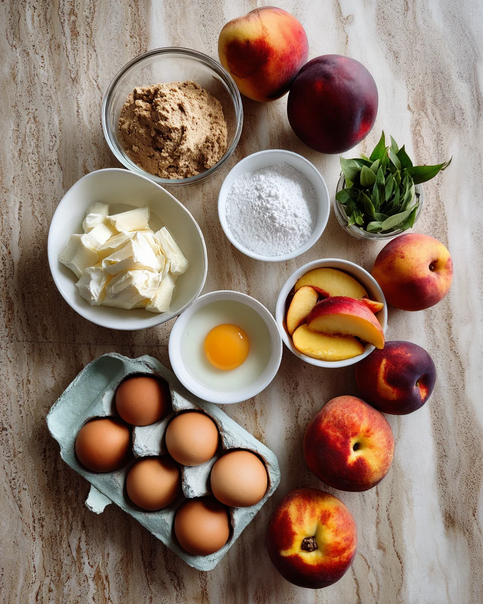Vanilla Bean Peach Crumble Cake