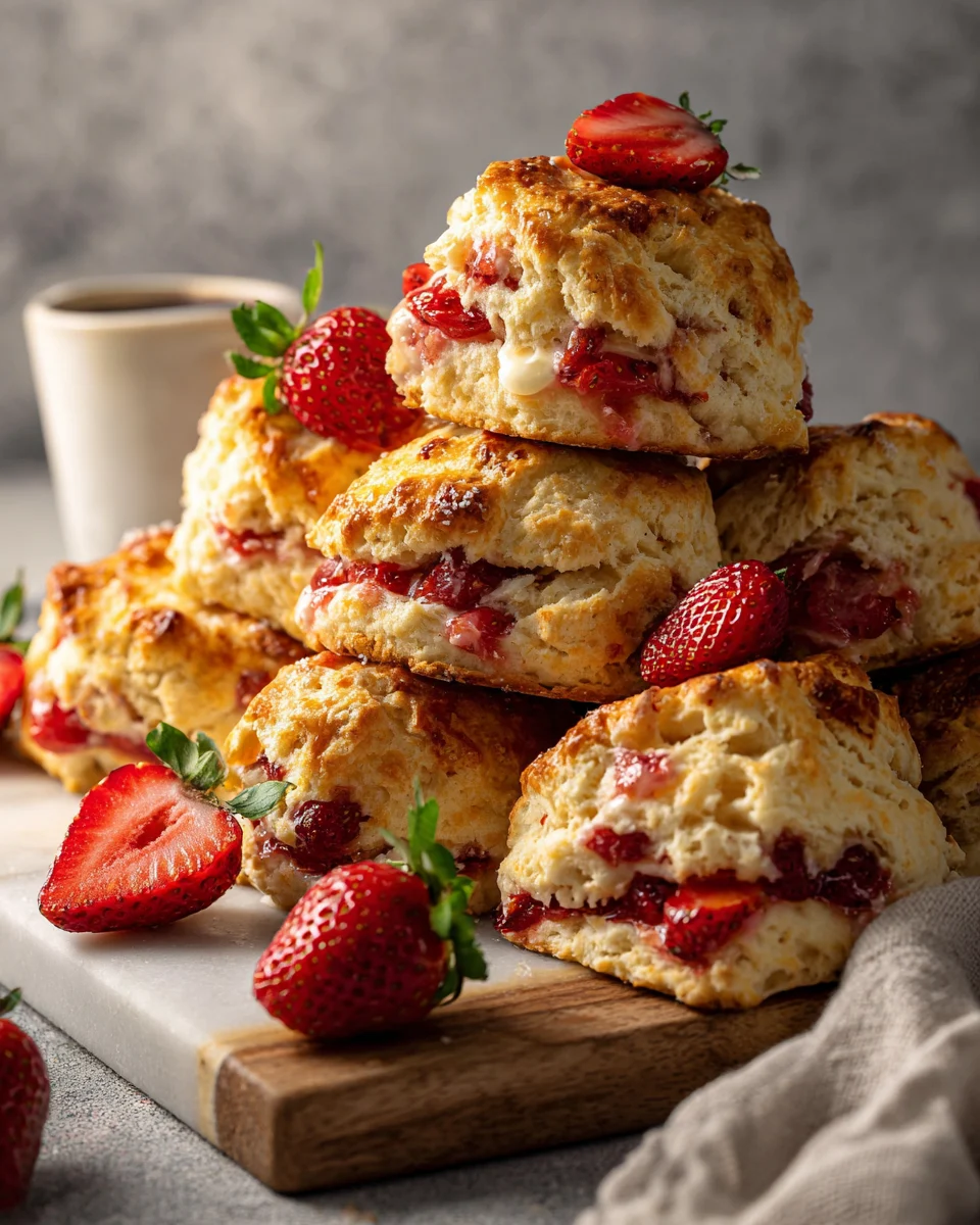 White Chocolate Strawberry Scones