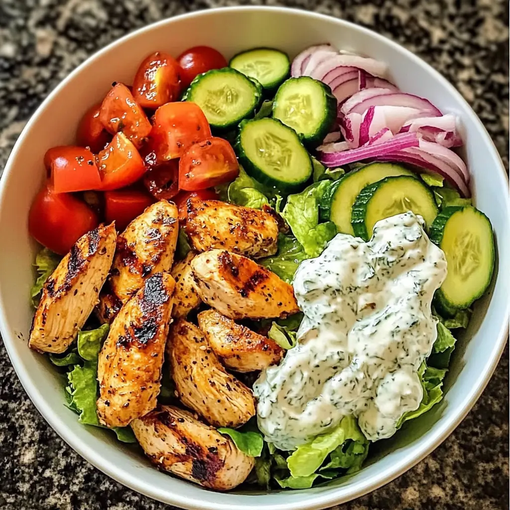 Mediterranean Chicken Salad with Creamy Tzatziki