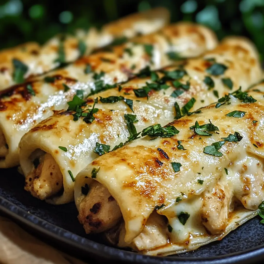 Cheesy Garlic Chicken Wraps