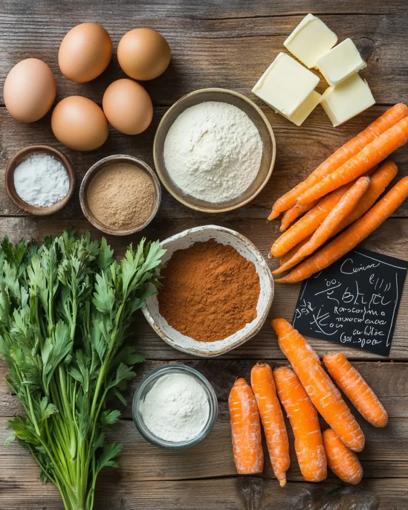 Creamy Carrot Cinnamon Cake ingrediants