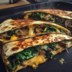 Sizzling Spinach and Mushroom Quesadillas