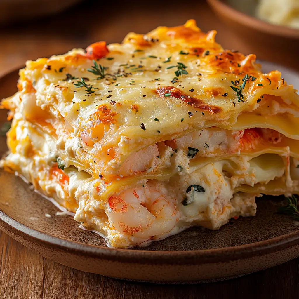 Seafood Lasagna with Lobster and Shrimp