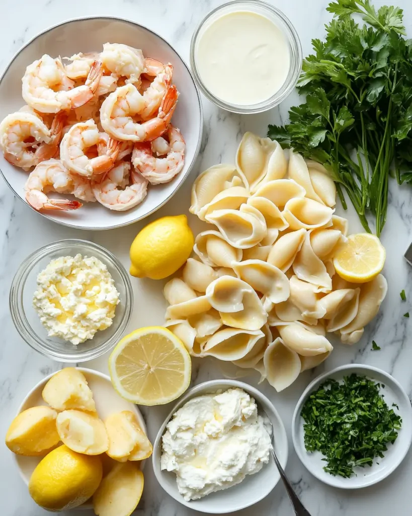 Creamy Seafood Stuffed Shells ingrediants