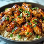 A beautifully plated serving of One-Pan Bold Honey BBQ Chicken Rice with natural lighting on a clean background.