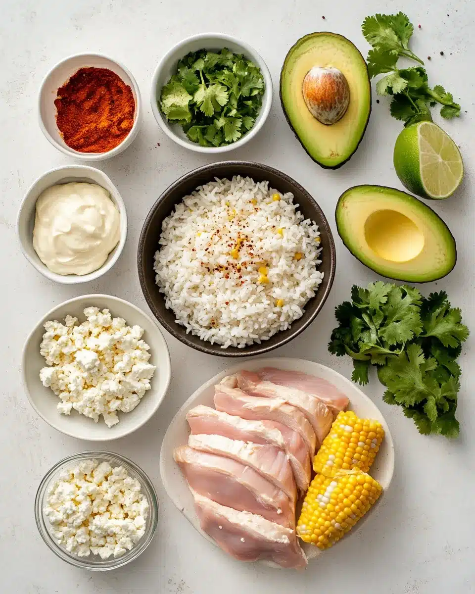 Ingredients for Savor the Flavor: Irresistible Street Corn Chicken Bowl Recipe