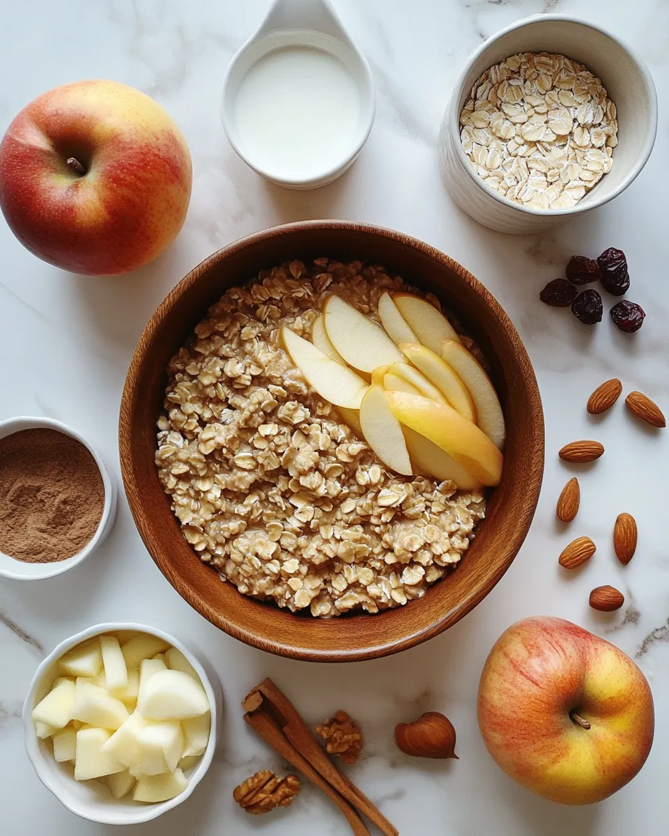 Ingredients for Warm and Cozy Apple and Cinnamon Baked Oatmeal: A Delicious Morning Hug