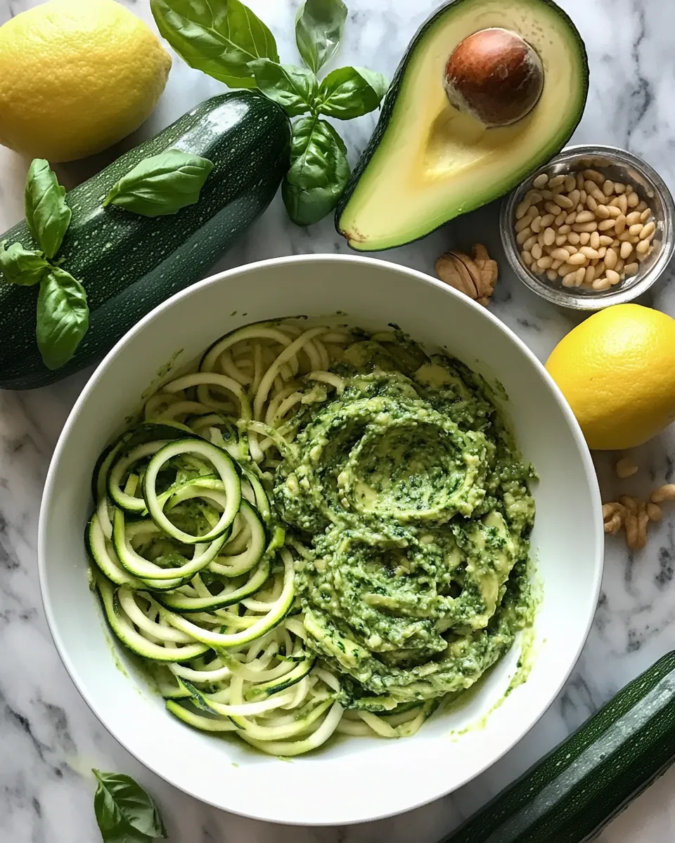 Ingredients for Creamy Avocado Pesto Zucchini Noodles: A Guilt-Free Delight