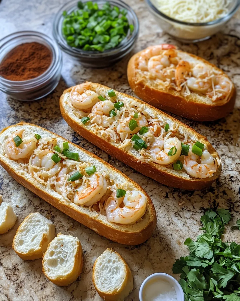Ingredients for Bacon Shrimp-Stuffed Garlic Baguette Bombs: A Flavor Explosion You Can't Resist