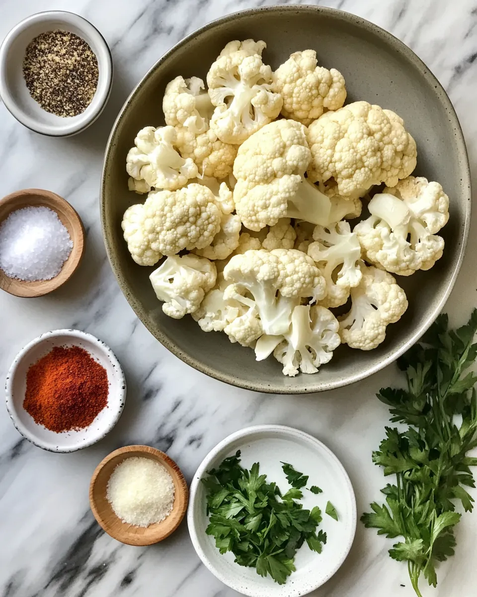 Ingredients for Irresistibly Delicious Baked Cauliflower: A Healthy Twist on a Classic Favorite