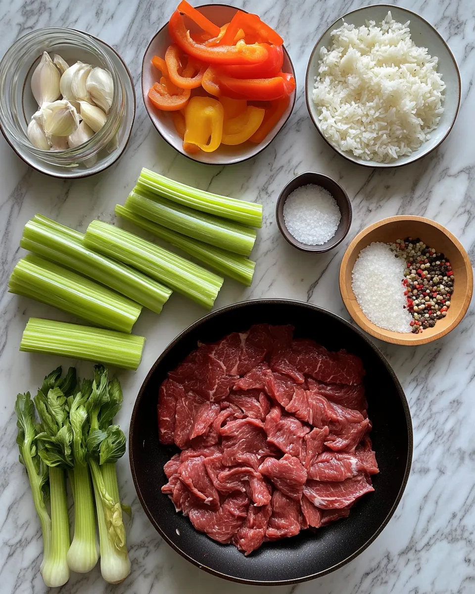 Ingredients for Sizzle and Crunch: The Ultimate Beef and Celery Stir Fry Delight