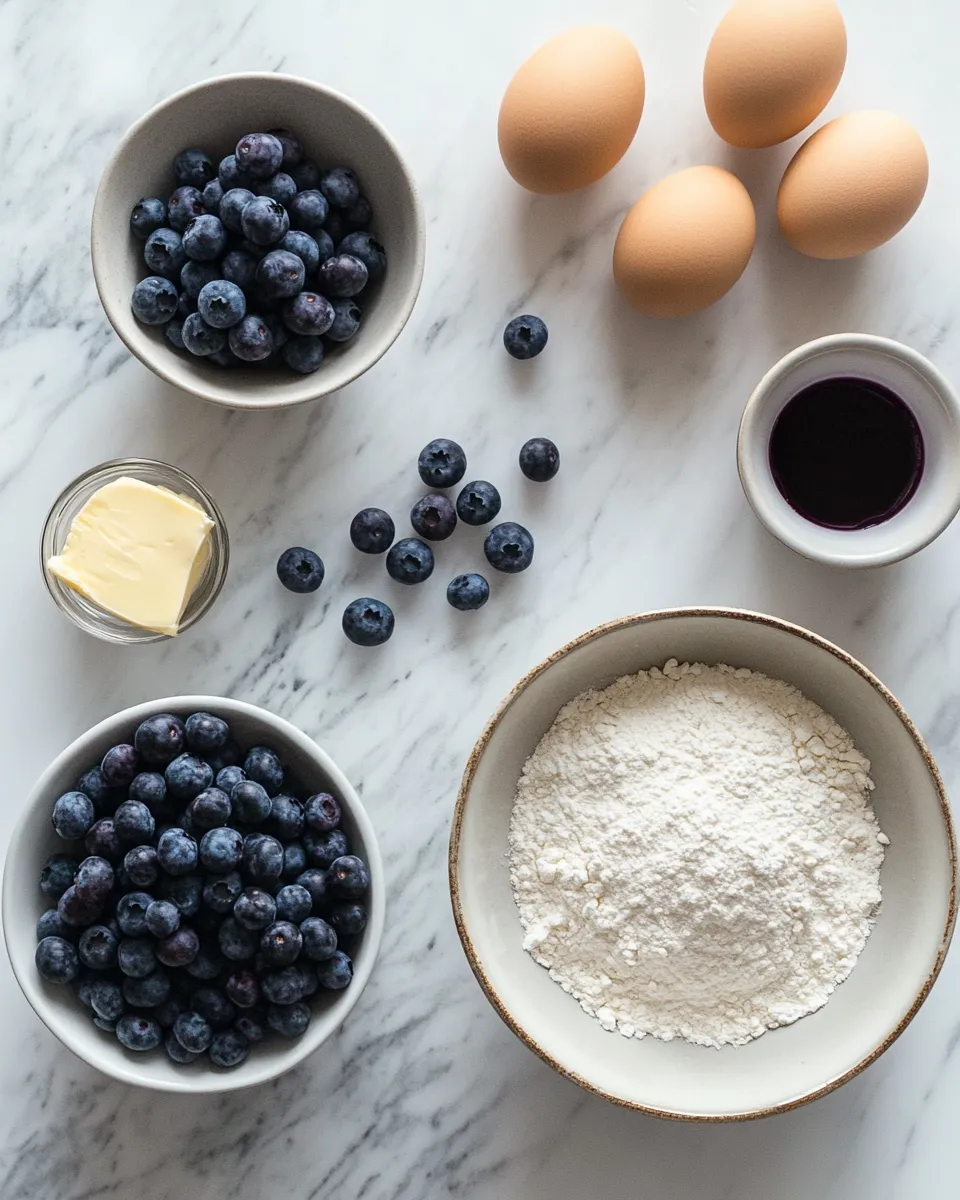 Ingredients for Irresistibly Fluffy Blueberry Muffin Recipe to Brighten Your Morning