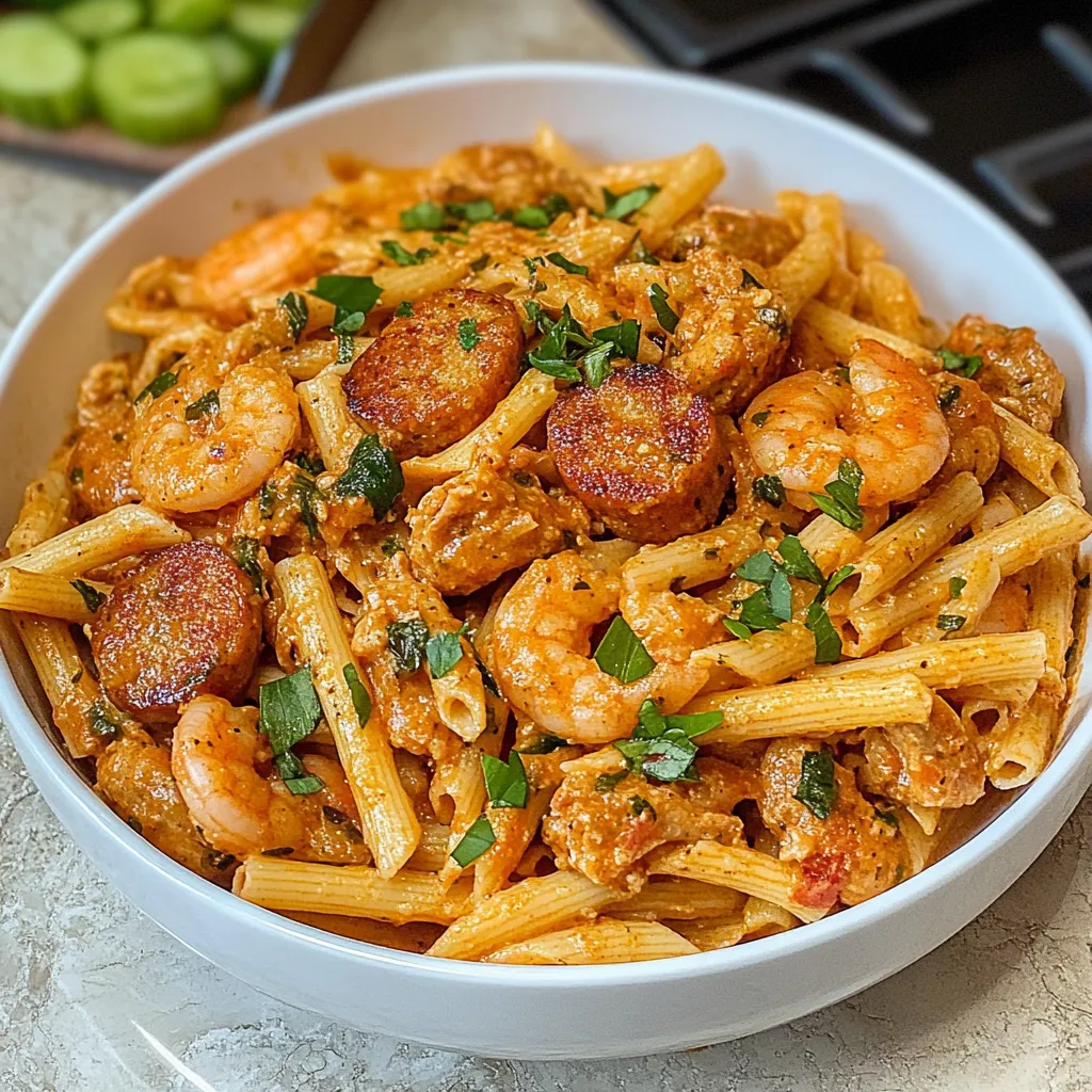 Photo of featured for Savor the South: A Spicy Cajun Shrimp and Sausage Pasta Delight