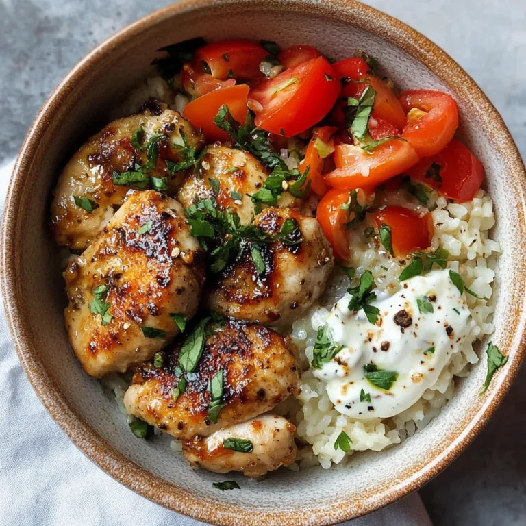 Photo of featured for Savor the Flavor: Irresistible Chicken & Rice Bowls with Creamy Garlic Sauce