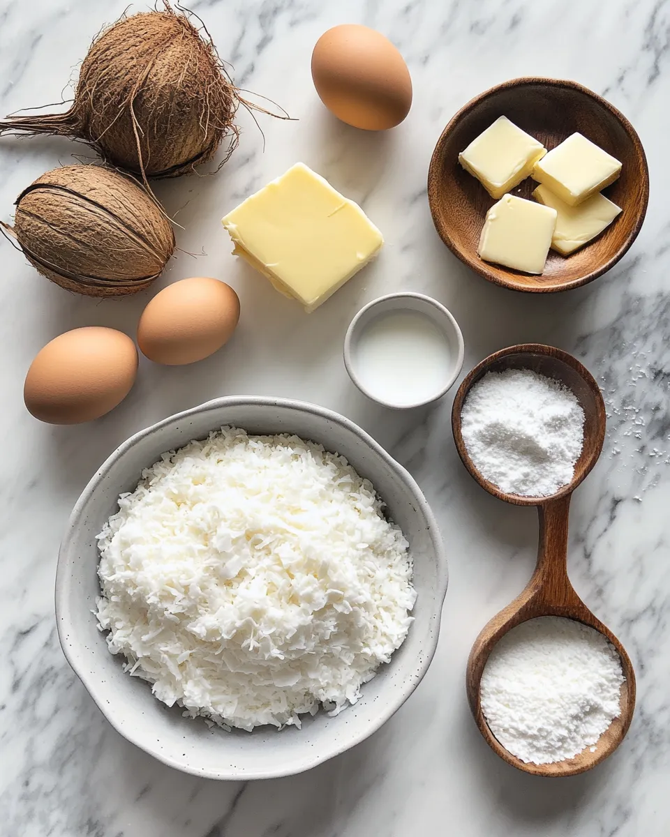 Ingredients for Heavenly Coconut Cloud Cake: A Slice of Tropical Bliss
