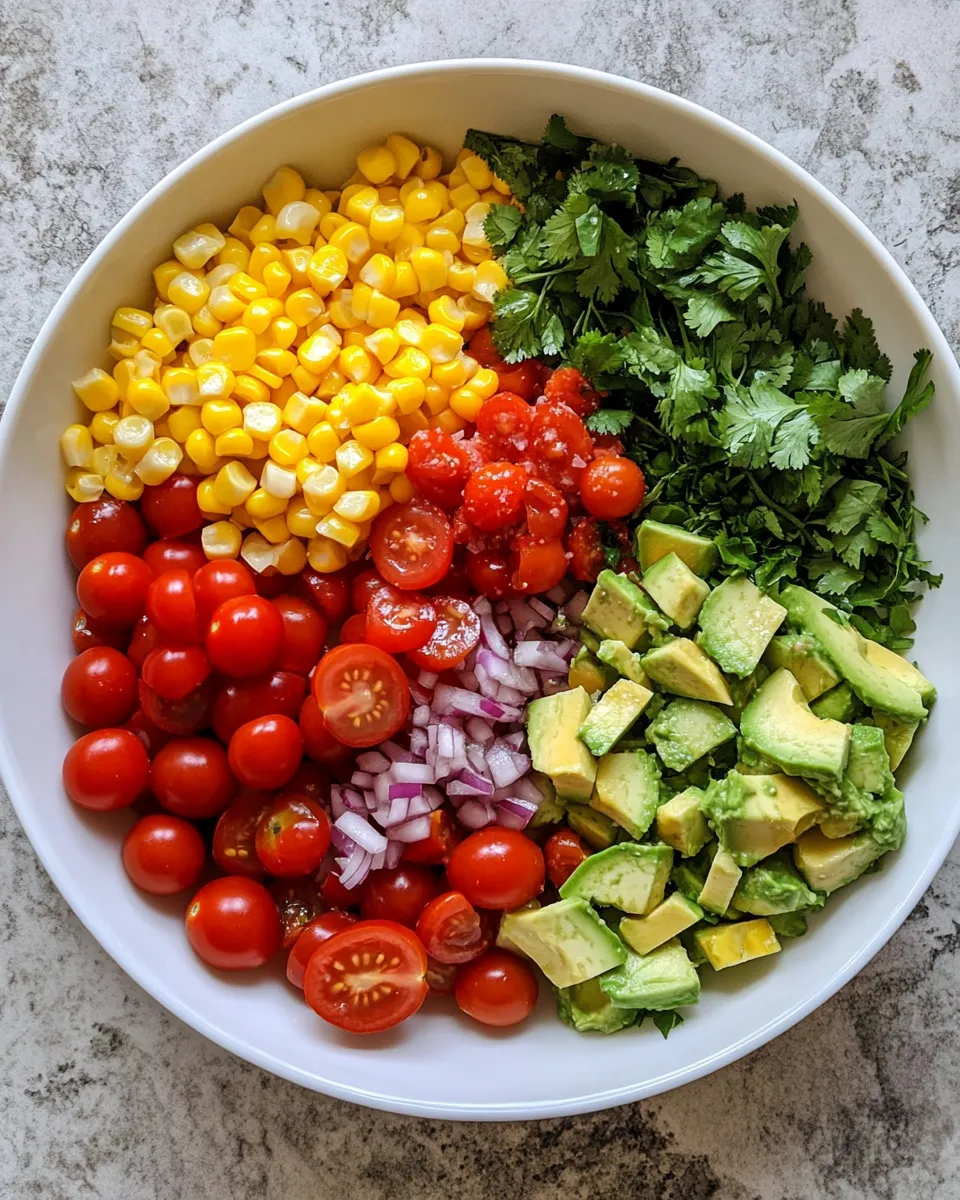 Ingredients for Fresh and Flavorful: The Ultimate Corn Tomato Avocado Salad Delight