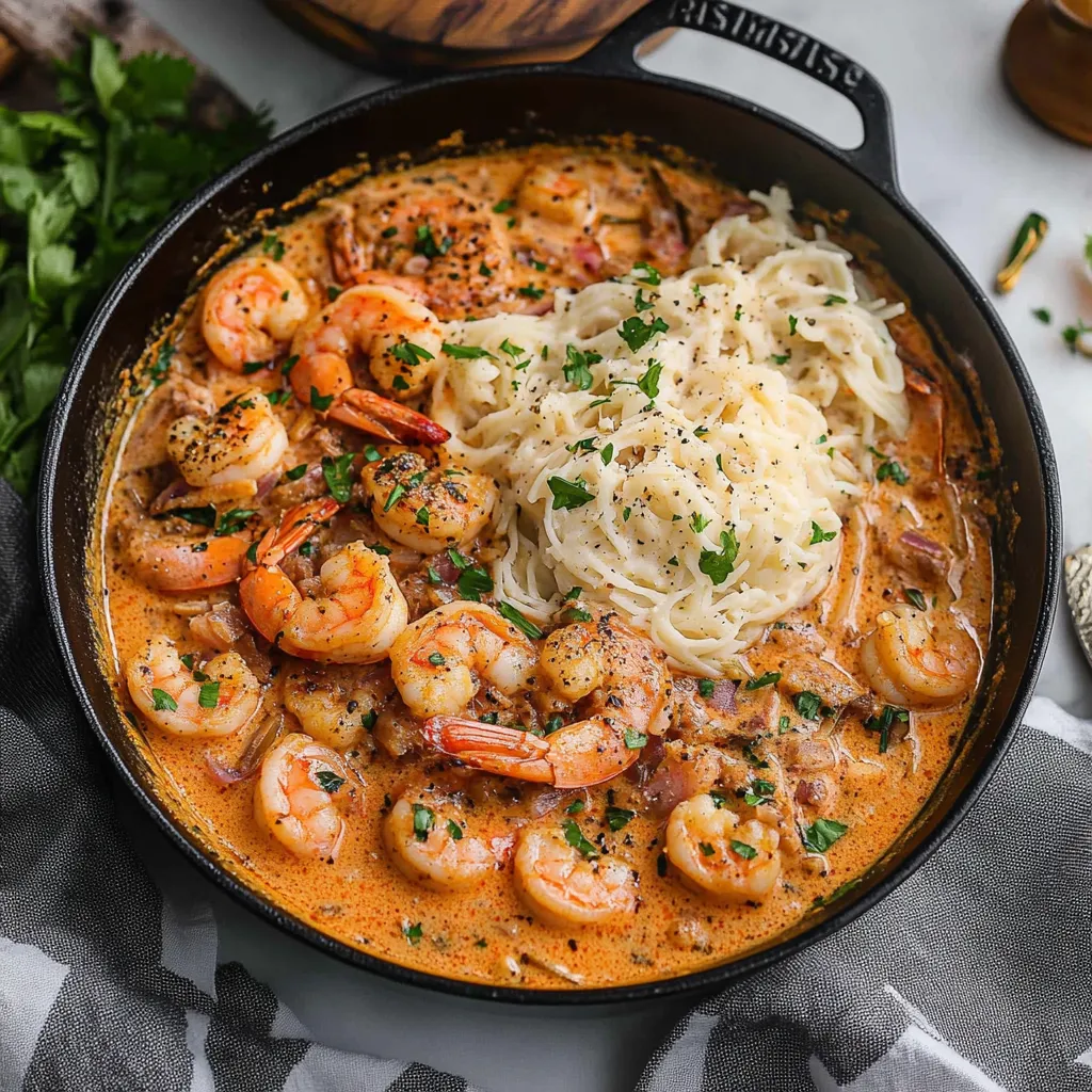 Photo of featured for Spice Up Your Dinner: Irresistibly Creamy Cajun Shrimp with Sausage