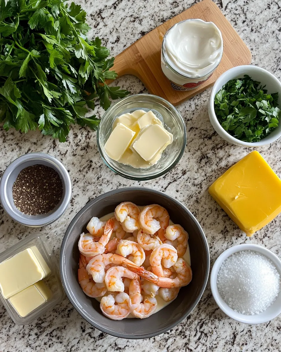 Ingredients for Indulge in Irresistible Creamy Garlic Shrimp Delights