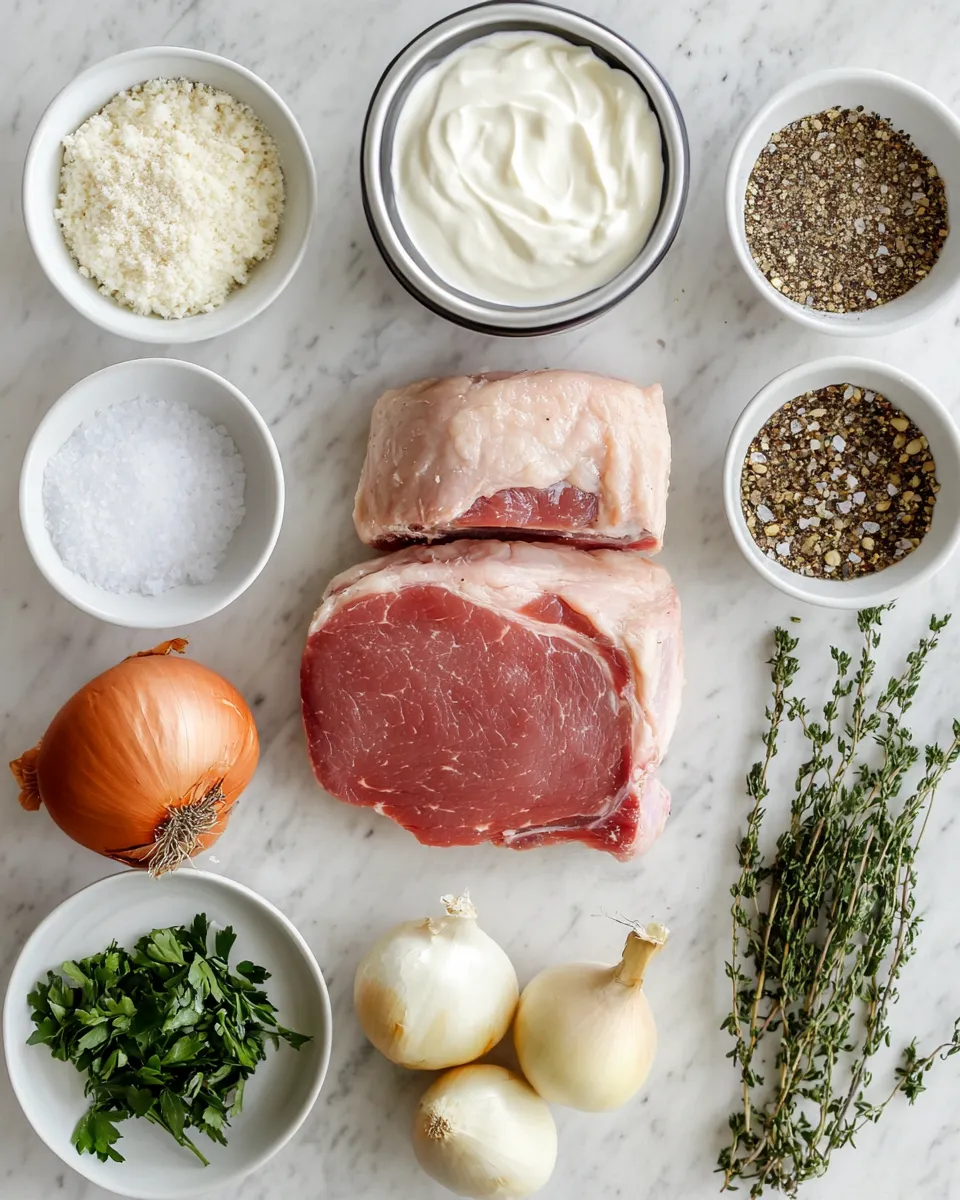 Ingredients for Savory Simplicity: Crockpot Creamy Garlic Pork Loin Delight