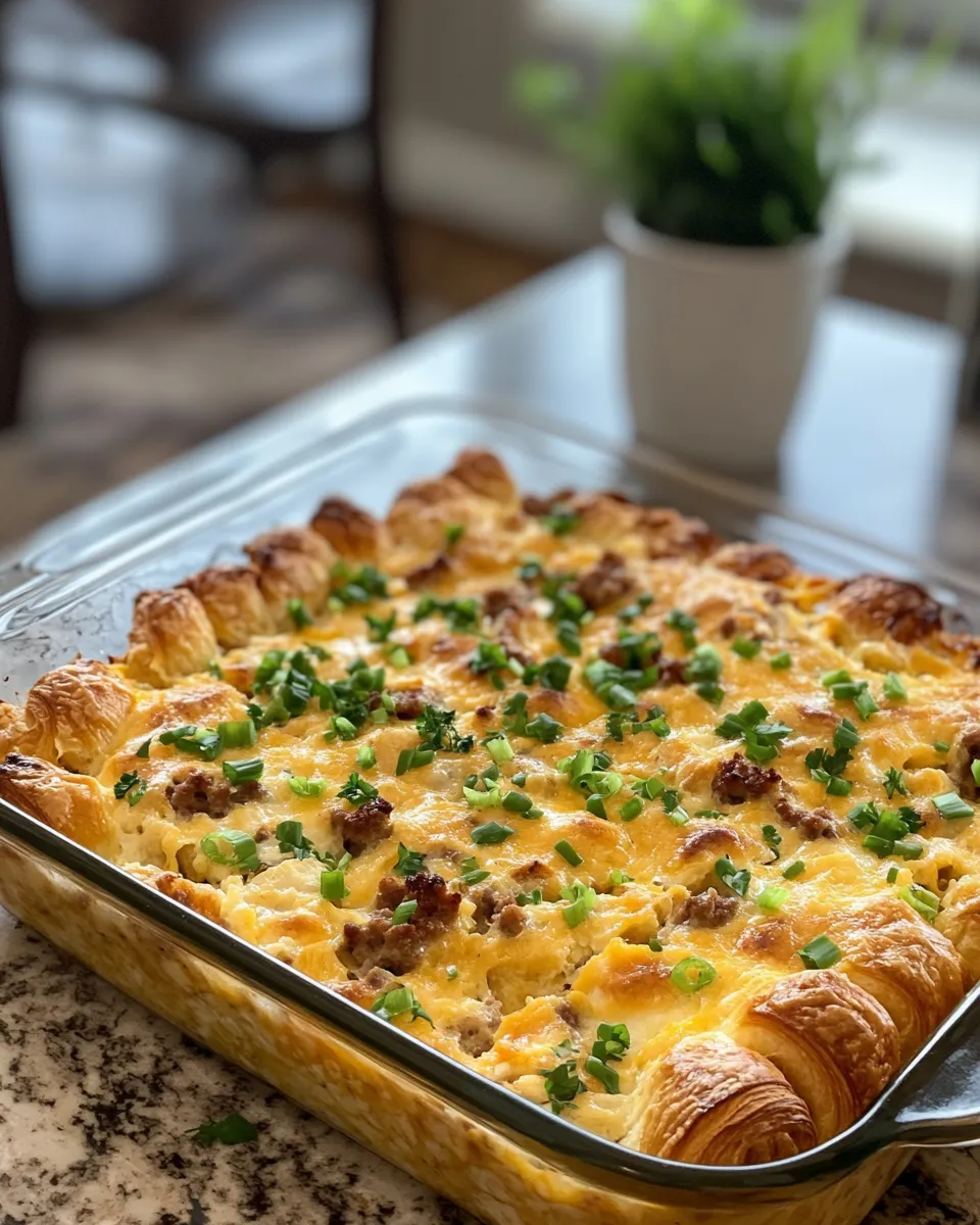 Ingredients for Rise and Shine with a Decadent Croissant Breakfast Casserole