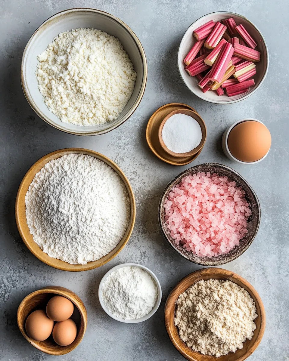 Ingredients for Rise and Shine with This Easy Rhubarb Breakfast Cake Recipe