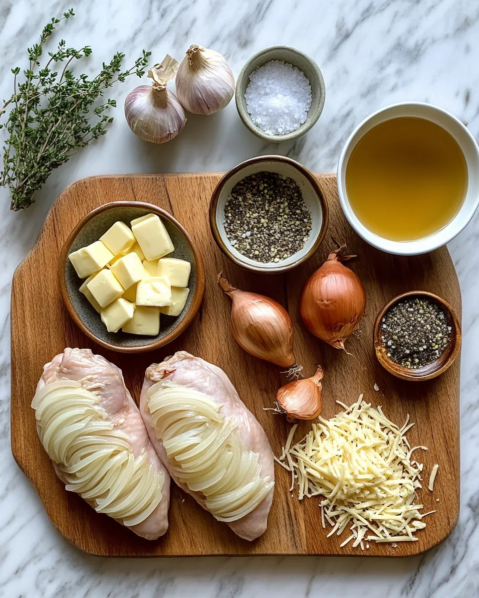 Ingredients for Savor the Flavor: Irresistible French Onion Stuffed Chicken Recipe