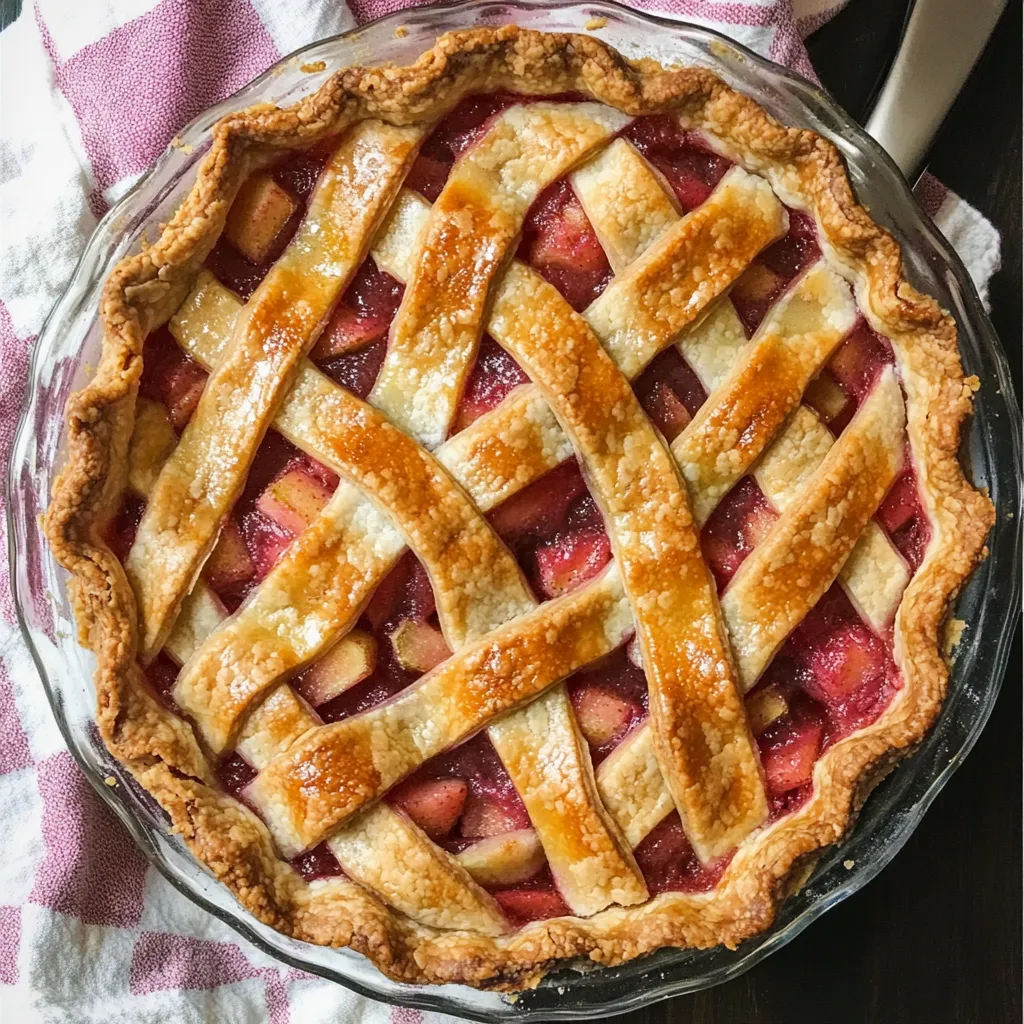 Photo of featured for Delight in Every Slice: The Ultimate Fresh Strawberry Rhubarb Pie Recipe