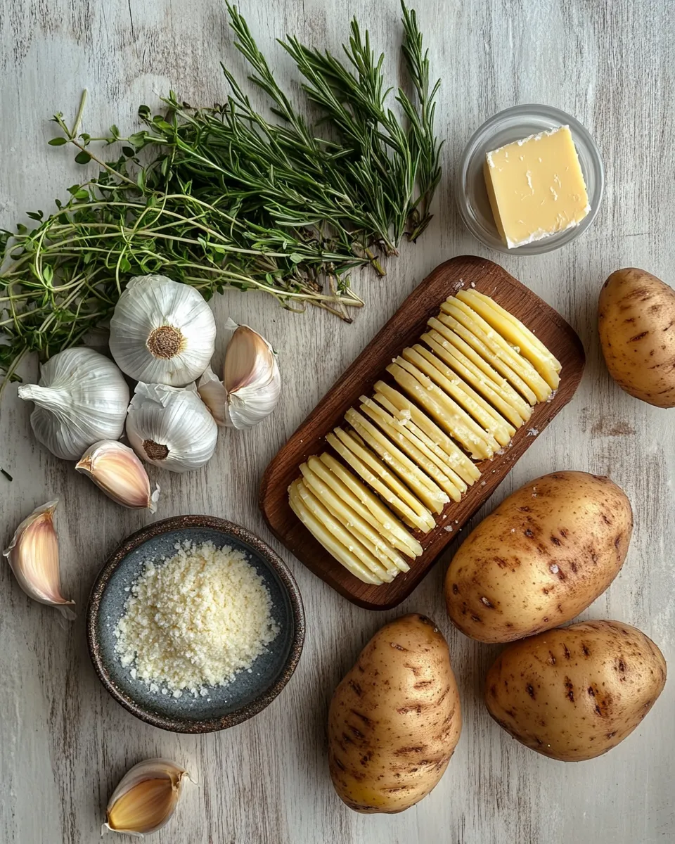 Ingredients for Irresistibly Delicious Garlic Butter Hasselback Potatoes That Steal the Show