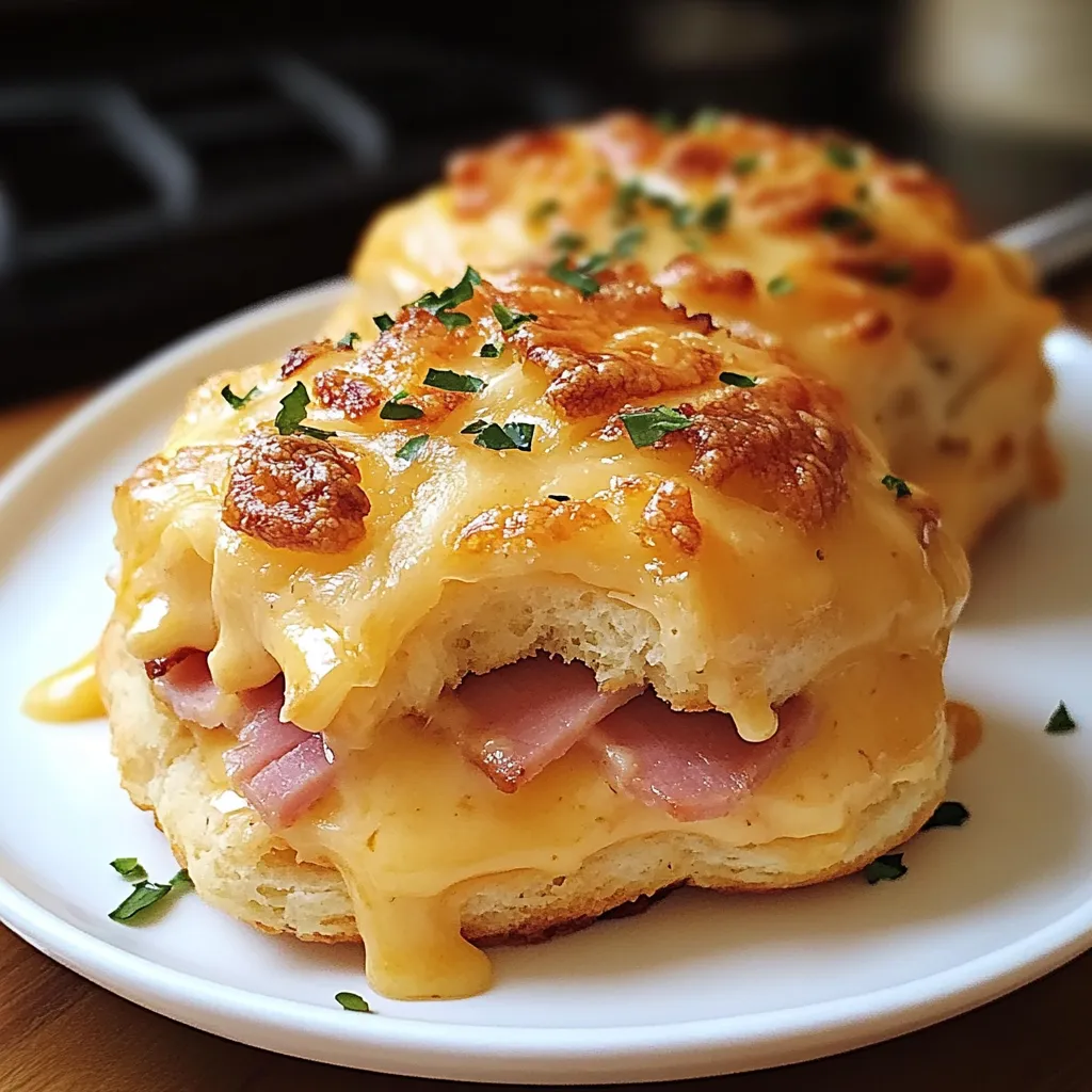Photo of featured for Fluffy Ham and Cheese Butter Biscuits: Your New Favorite Comfort Food