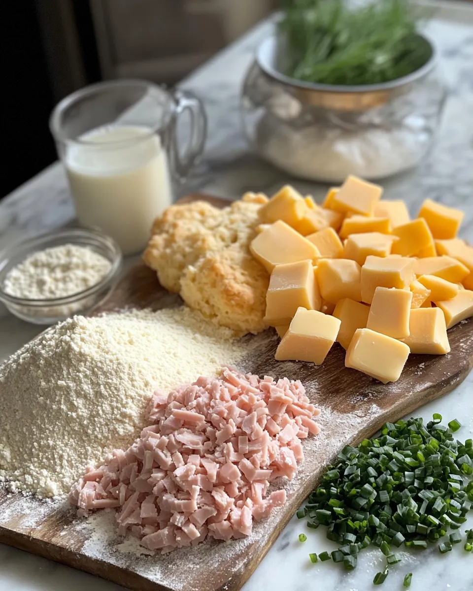Ingredients for Fluffy Ham and Cheese Butter Biscuits: Your New Favorite Comfort Food