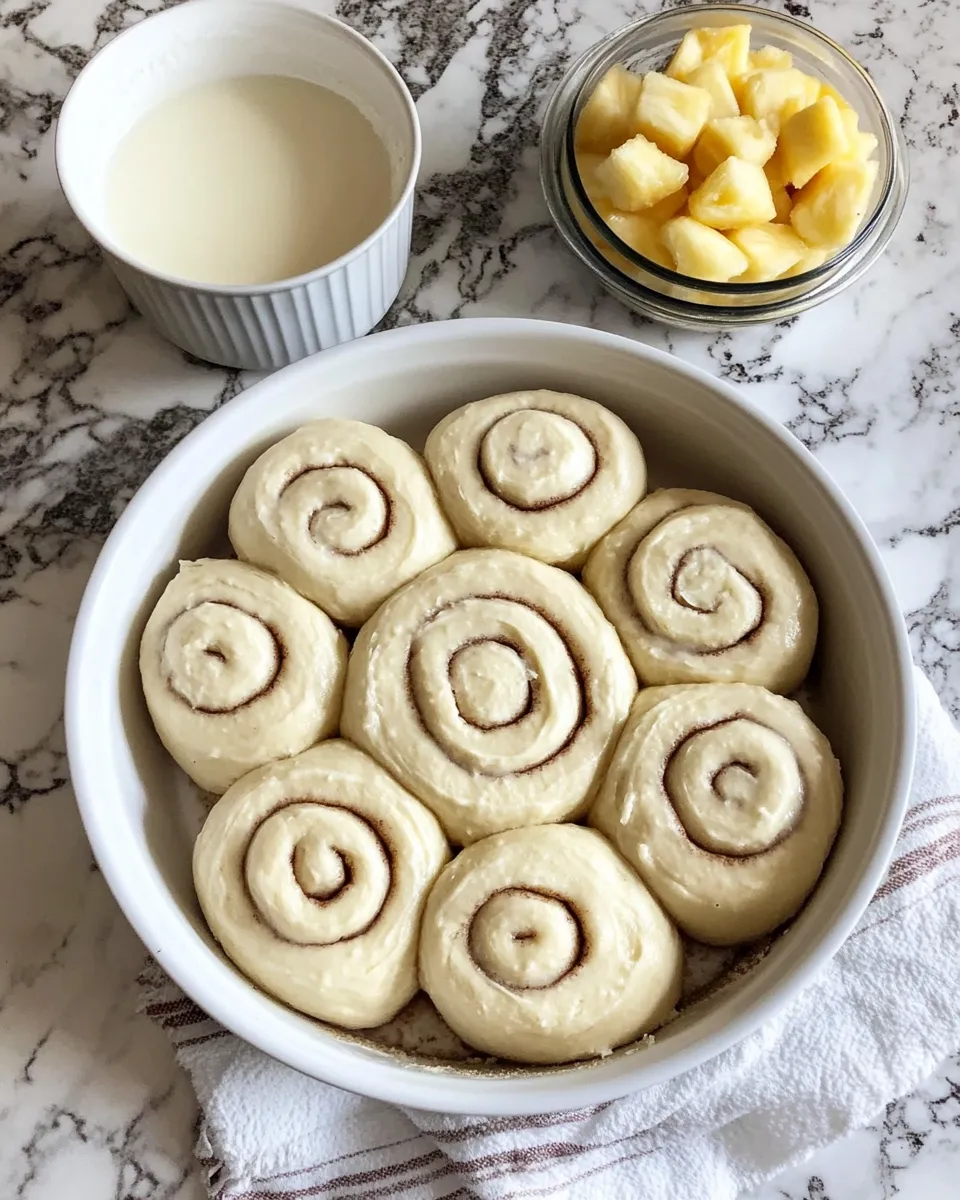 Ingredients for Tropical Indulgence: Heavenly Hawaiian Cream Cheese Cinnamon Rolls