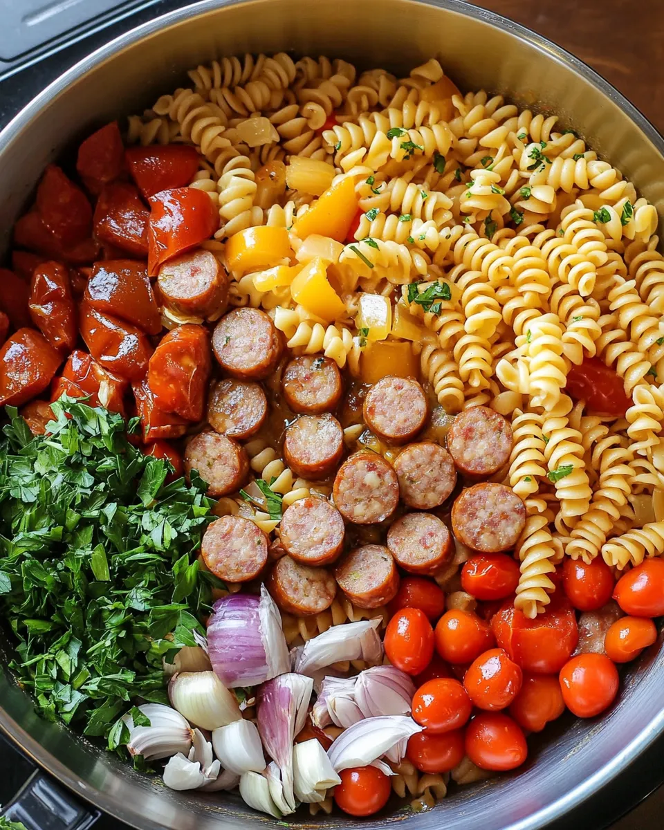 Ingredients for Savor the Sweet and Savory Delight of Honey Garlic Sausage Pasta Skillet
