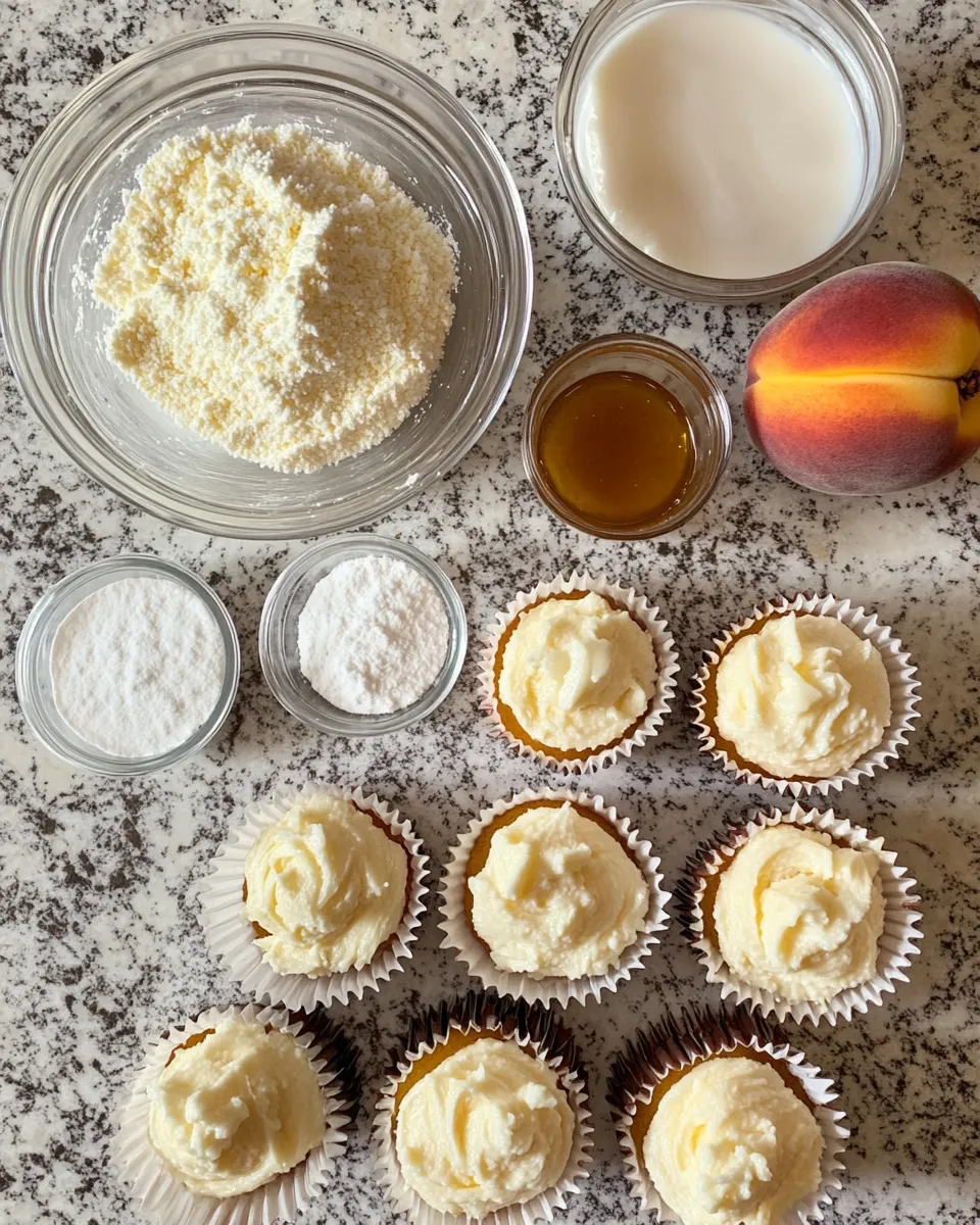 Ingredients for Sweet Bliss: Honey Peach Cream Cheese Cupcakes to Delight Your Taste Buds