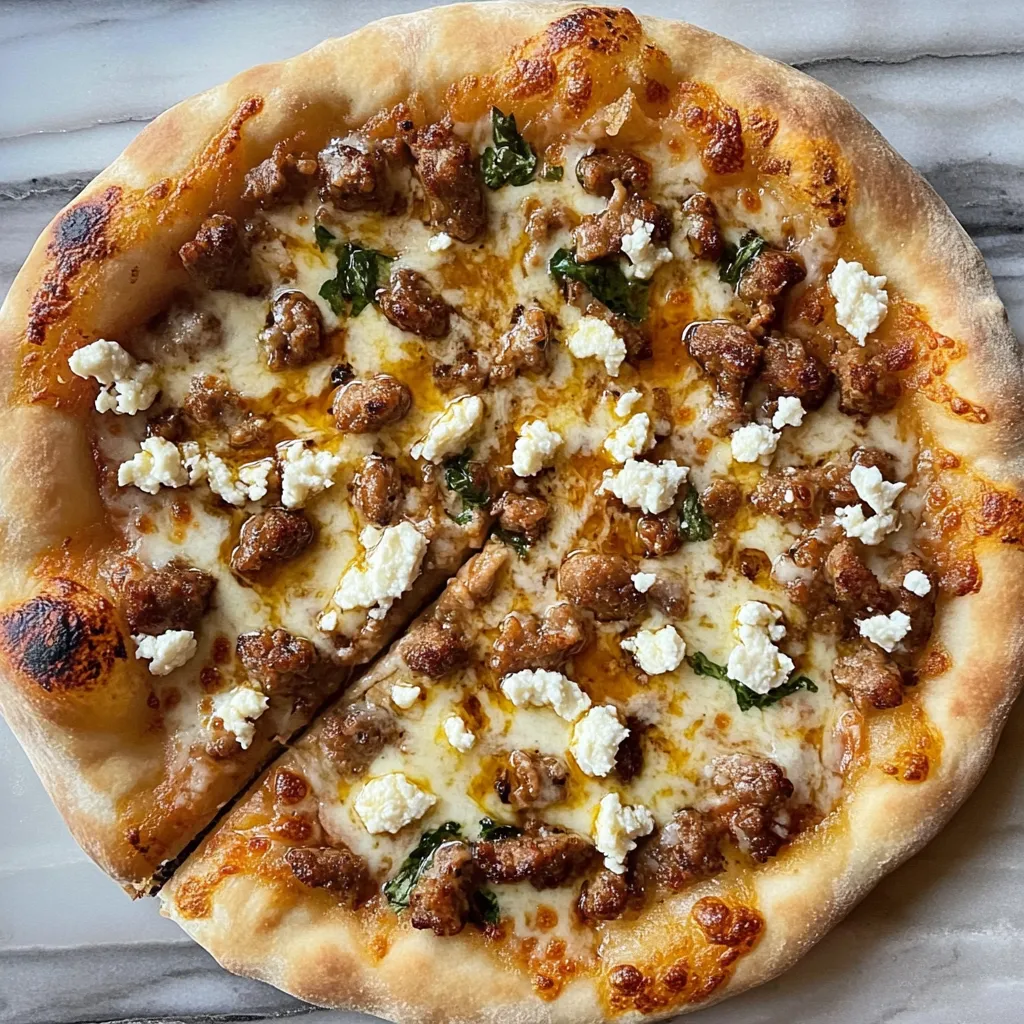 Photo of featured for Savor the Sweet and Spicy: Hot Sausage Feta Honey Pizza Delight