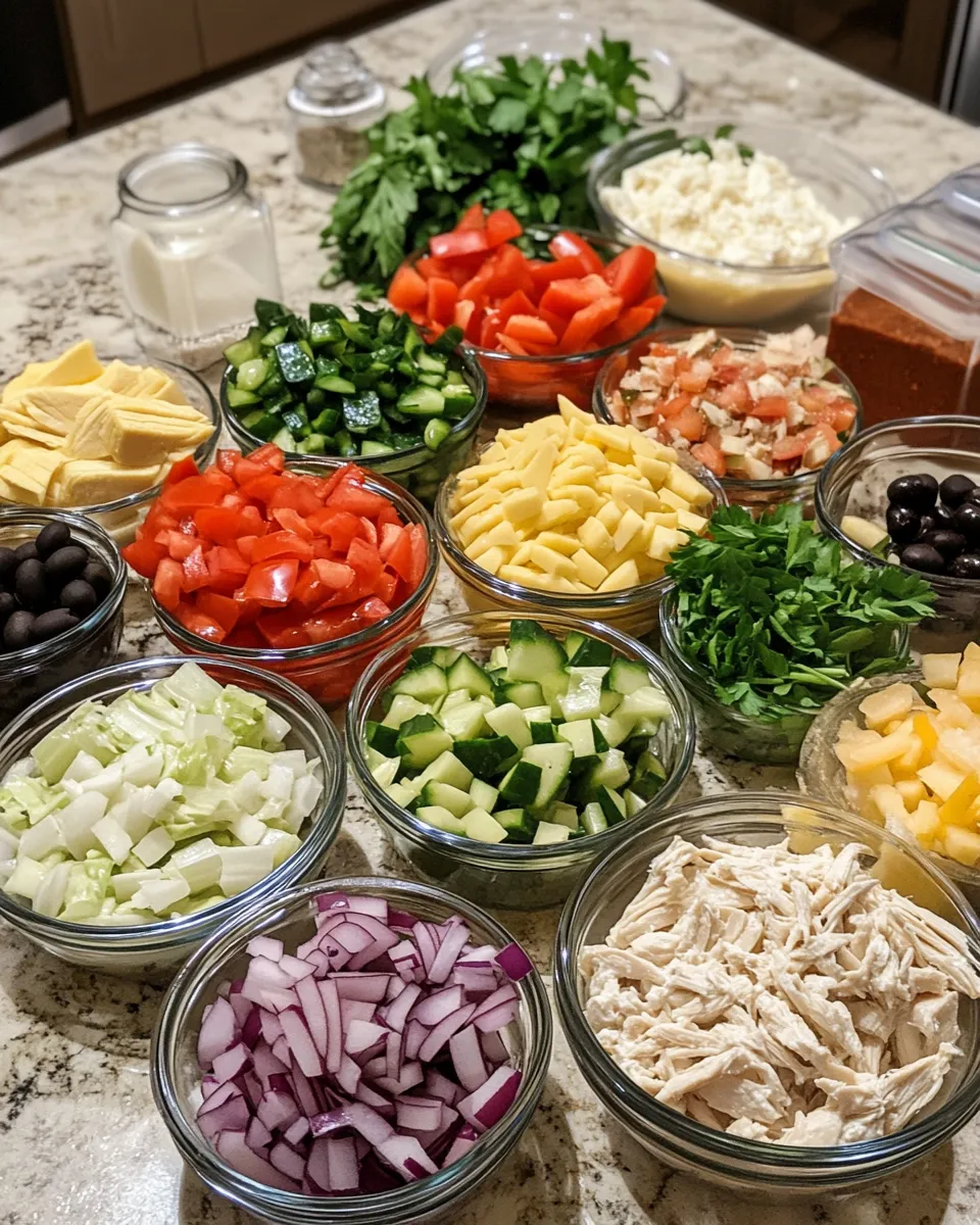 Ingredients for Savor the Flavor: Irresistible Italian Grinder Chicken Salad Recipe
