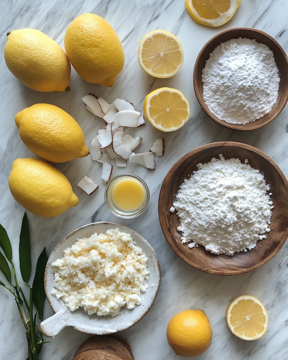 Ingredients for Zesty Delight: Lemon Coconut Cheesecake Cookies That Will Brighten Your Day