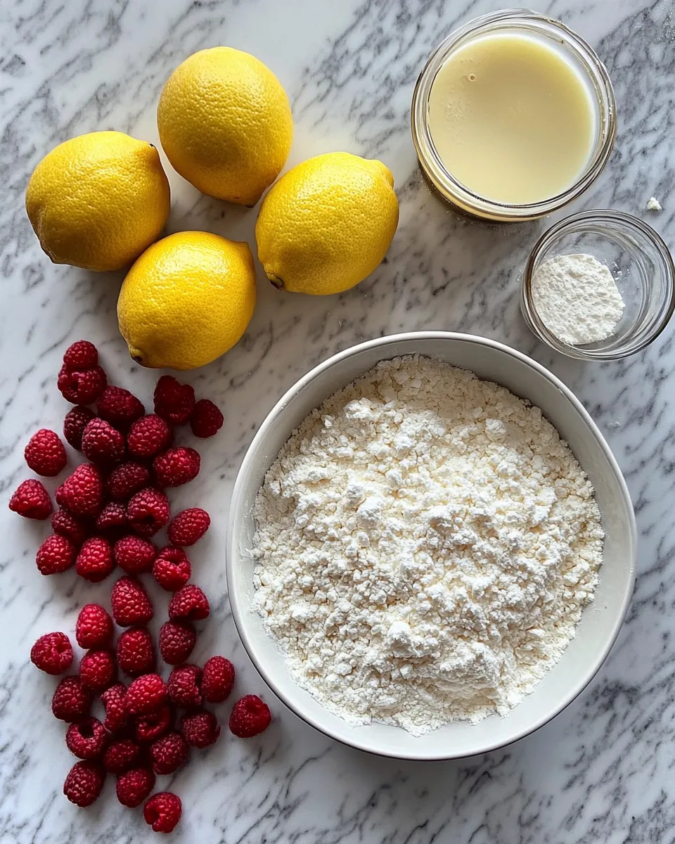 Ingredients for Zesty Delights: Bake the Perfect Lemon Raspberry Scones