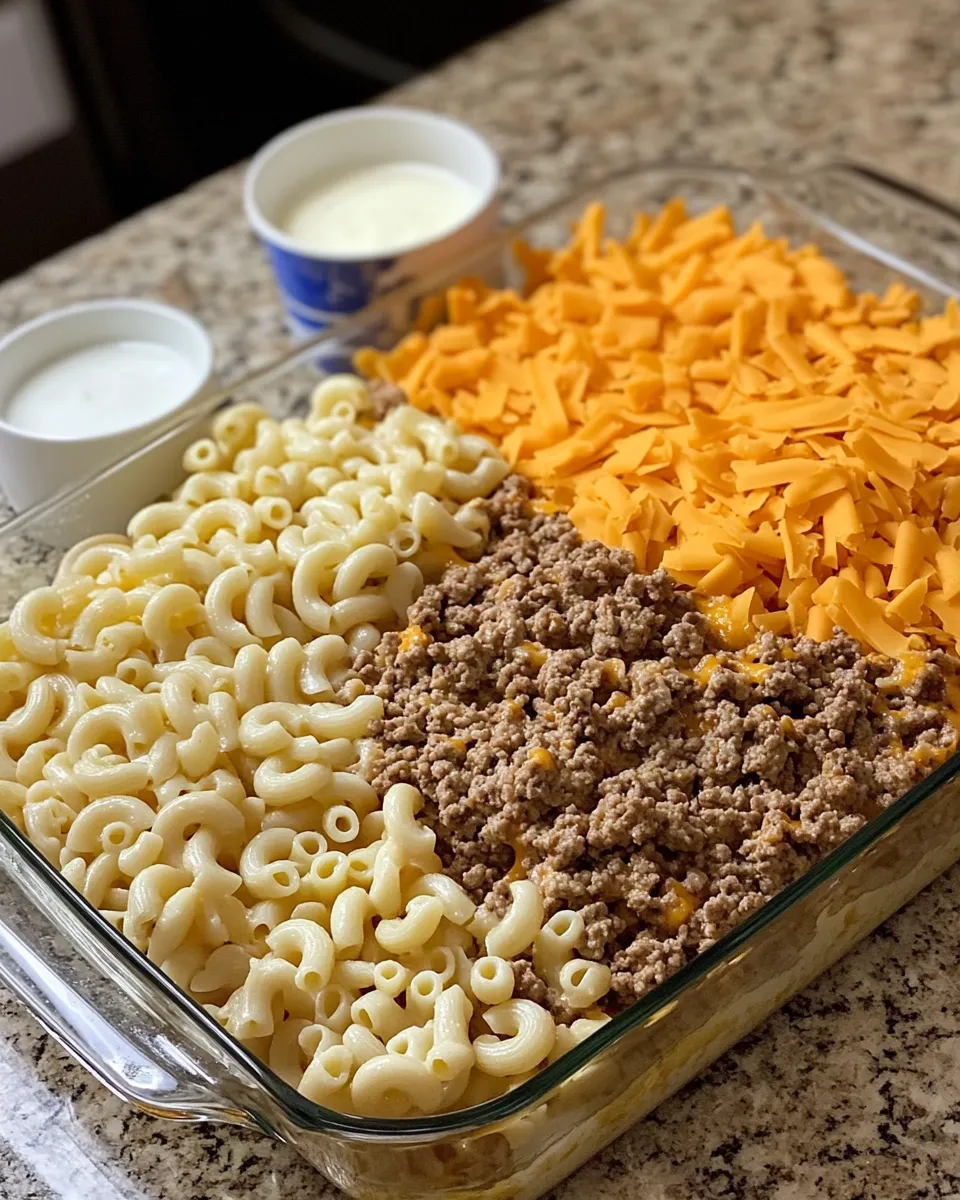 Ingredients for Savor the Comfort: Mac and Cheese Meatloaf Casserole Delight